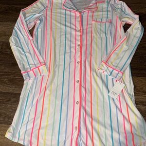 Crown & Ivy Colorful Striped Womens Pajama Nightgown
